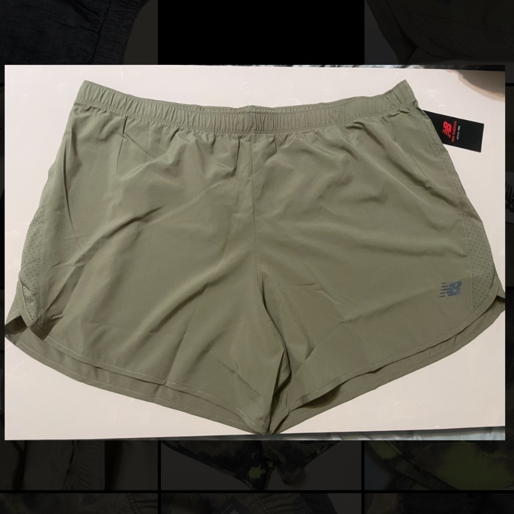 New Balance Olive Green Core 5 inch Shorts NWT​​​